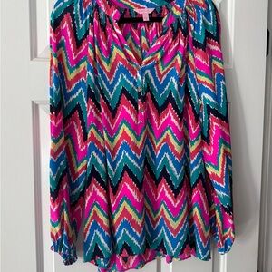 Lilly Pulitzer Chevron Elsa Blouse